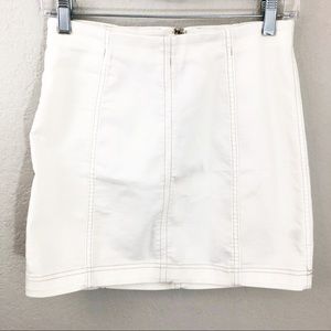 Free People White 4 Modern Femme Denim Mini Skirt